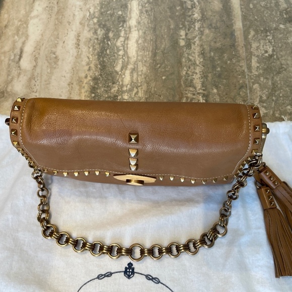 PRADA LEATHER STUDDED CHAIN SHOULDER BAG - Picture 3 of 13